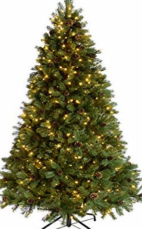 WeRChristmas Pre-Lit Craford Pine Cone Multi-Function Christmas Tree with 500-LED Lights, 7 ft/2.1 m