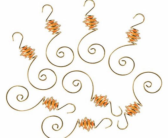 WeRChristmas Pre-Lit of 8-Snowflake Bauble Hooks Christmas Tree Decoration, Gold