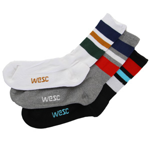 Keene 3 Pack socks - Grey/White/Black
