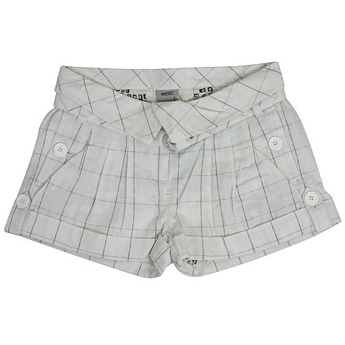 Ladies WESC Brittan Check Shorts 102 Marshmellow