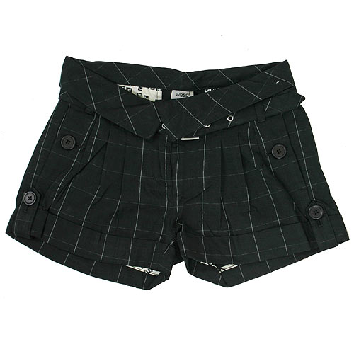 Ladies WESC Brittan Check Shorts 999 Black