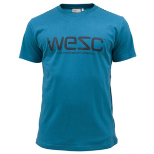 Mens WeSC T-Shirt. Blue Coral