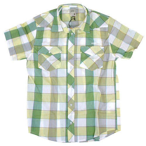 WESC Mens WESC Cameron Check Shirt 523 Sunny Lime