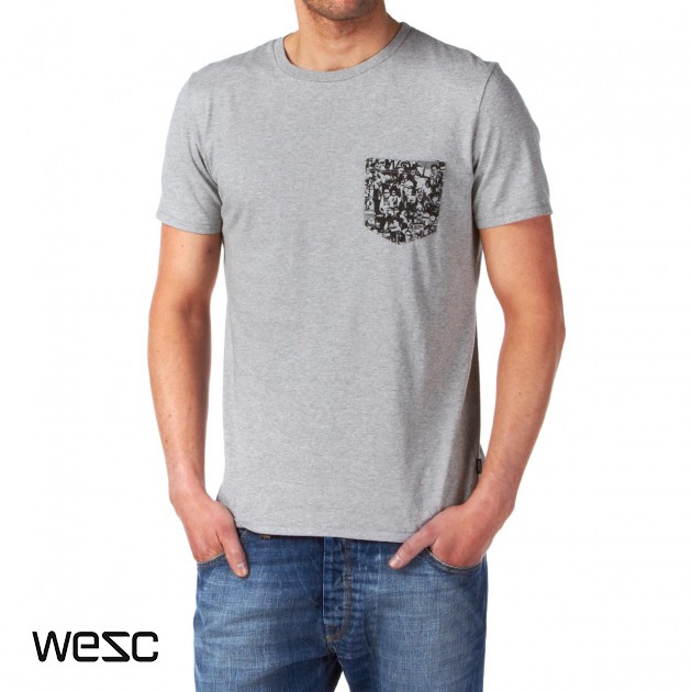 Wesc Mens Wesc Human Disorder T-Shirt - Grey Melange