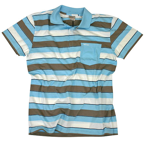 WESC Mens WESC Orry Stripe Polo 617 Ice Blue