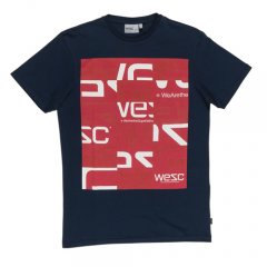 Mens Wesc Wesc Logo Collage Tee Blue Iris
