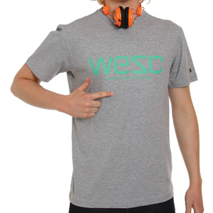 WESC  Tee shirt - Grey Melange/Green