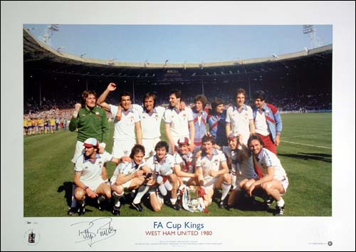 West Ham United - 1980 FA Cup print signed by Billy Bonds - WAS andpound;39.99