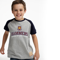 Ham United Contrast Raglan T-Shirt - Grey