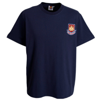 Ham United Core Embroidered T-Shirt - Navy.