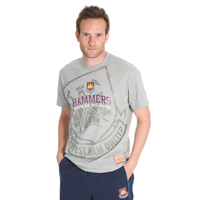 Ham United Core Faded Crest T-Shirt - Grey