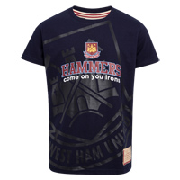 West Ham United Core Faded Crest T-Shirt - Navy.