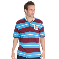 Ham United Core Rugby Polo - Claret/ Sky.