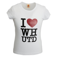 Ham United I Love T-Shirt - White - Girls.