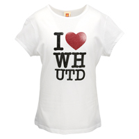 Ham United I Love T-Shirt - White - Womens.