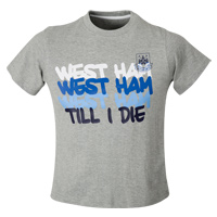 Ham United Paint Print T-Shirt - Grey Marl