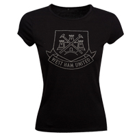 West Ham United Rhinestone T-Shirt - Black -