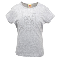 Ham United Rhinestone T-Shirt - Grey -