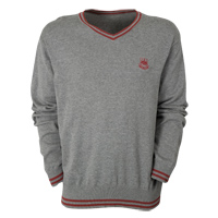 Ham United V-Neck Jumper - Grey Marl.