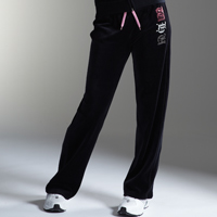 Ham United Velour Jogging Bottoms - Black -