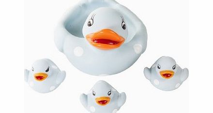 West5Products Baby Blue with Spots Mother Rubber Duck and Duckling Family Set Bathroom Dish