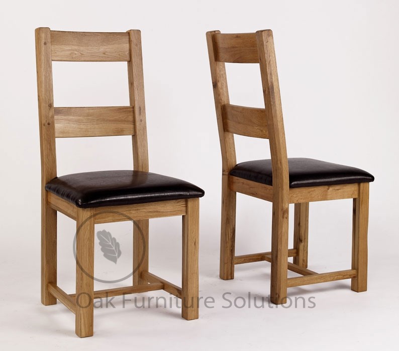 Reclaimed Oak Leather Dining Chairs -