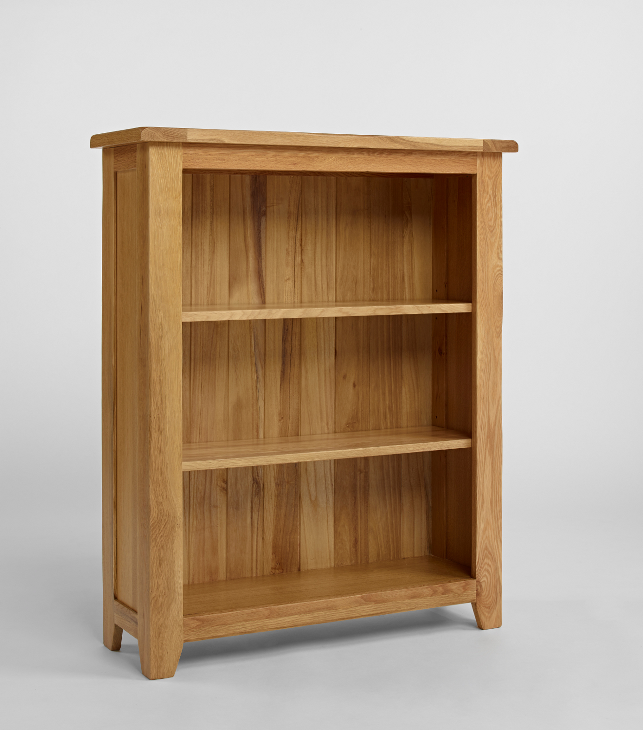 solid oak low bookcase
