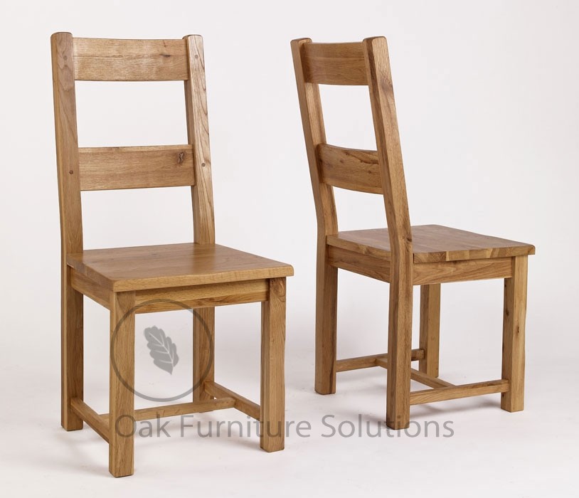 Westbury Reclaimed Oak Timber Dining Chairs - Pair