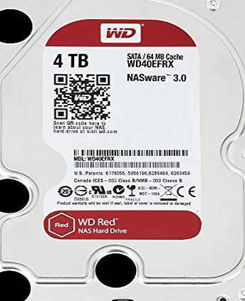 Western Digital 4TB Intellipower SATA 6Gb/s 64 MB Cache 3.5-Inch NAS Desktop Hard Disk Drive - Red (WD40EFRX)