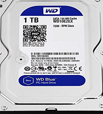 Western Digital WD Blue 1TB Desktop Hard Disk Drive - 7200 RPM SATA 6 Gb/s 64MB Cache 3.5 Inch