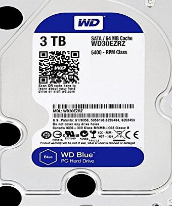 Western Digital WD Blue 3TB Desktop Hard Disk Drive - 5400 RPM SATA 6 Gb/s 64MB Cache 3.5 Inch