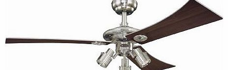Westinghouse Ceiling Fans 122 cm/ 48-inch Audubon Brushed Nickel Weathered, Maple/ Silver