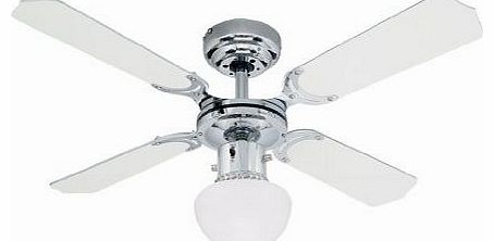 Westinghouse Portland Ambiance 90 cm/ 36-inches Ceiling Fans, Chrome-White/ Black