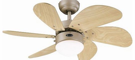 Westinghouse Turbo Swirl 76 cm/ 30-inches Ceiling Fans, Titanium-Light Maple