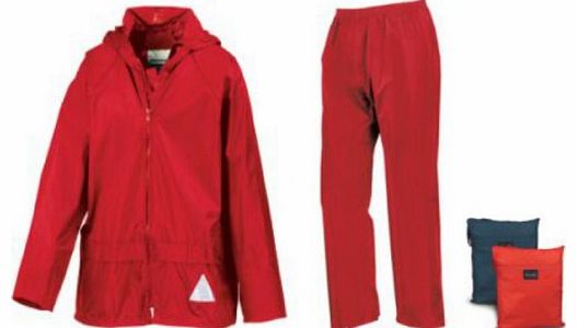 PlayPac Kids Childs Boys Girls Waterproof Jacket & Trousers Suit For (11-12 Years, Red)