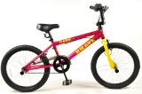 Wheels2ride Krave - Dare 2010 BMX Bike Pink and Yellow Alloy Wheels, Stunt Pegs