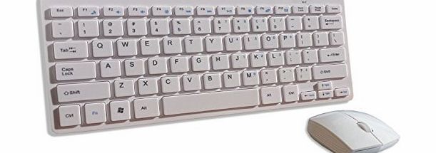 WhichCharger.co.uk Wireless Mini White Keyboard amp; Mouse for Toshiba 39L4353D LCD SMART TV K13
