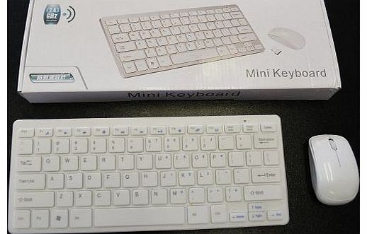 Wireless Mini White Keyboard & Mouse for Toshiba 40L6353DB LCD SMART TV K13