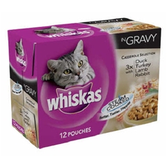 Whiskas Adult Pouch Casserole Select in Gravy Cat Food 100gm 12 Pack