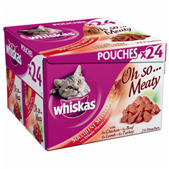 Whiskas Adult Pouch Oh So Meaty Select Cat Food 85gm 24 Pack