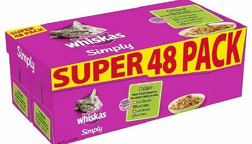 Whiskas Pouch Simply Grilled Meat and Fish 48 x 85 g pouches