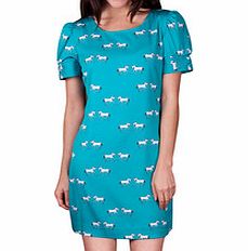 Turquoise horse print shift dress