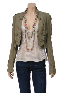 Silver Zig Zag Top by White by Sabatini