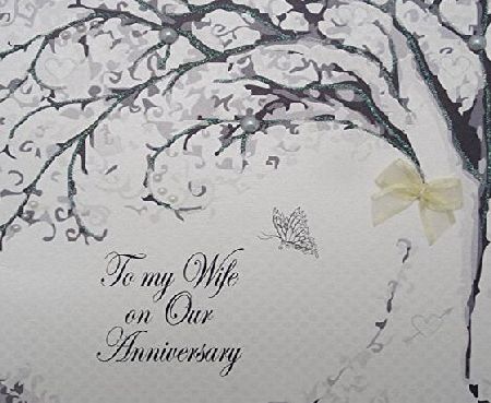 WHITE COTTON CARDS  Code PD31 ``To My Wife On Our Anniversary`` Handmade Anniversary Card