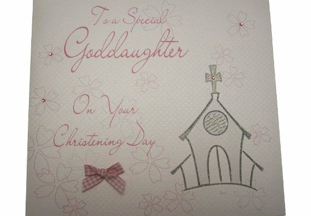 WHITE COTTON CARDS  Large To A Special Goddaughter On Your Christening Day