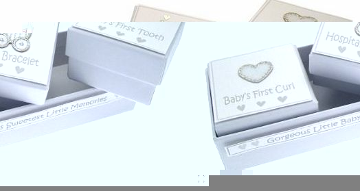  New Pram Baby Silver 3-in-1 1st Curl and Tooth Keepsake Box