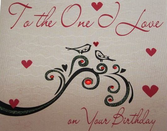 WHITE COTTON CARDS  WB171 To the One I love Birthday Card Handmade Birthday Card, White