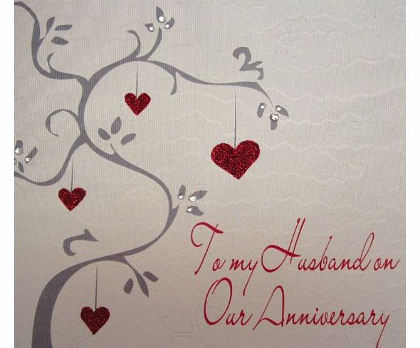 WHITE COTTON CARDS  WB217 To My Husband on Our Anniversary
