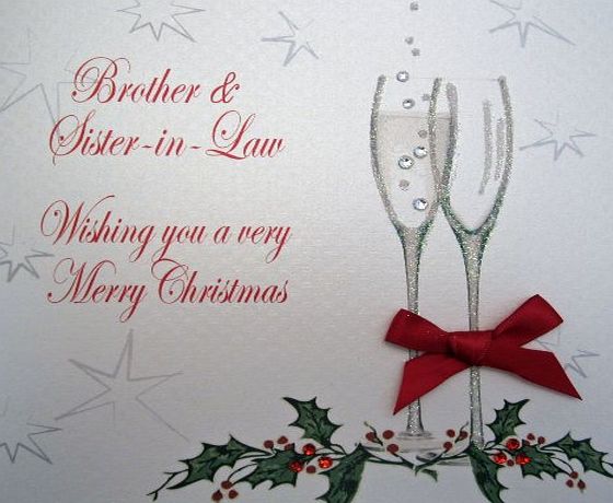 WHITE COTTON CARDS  X42 Brother and Sister In-Law Handmade Christmas Card, White