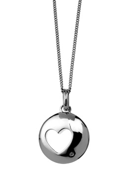 White Fire Cut Out Heart Necklace PP4070